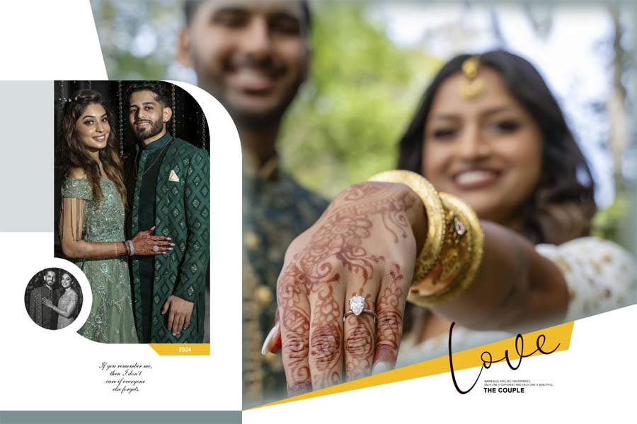 Beautiful Couple Portrait Wedding Album Cover PSD Template 12x18 25