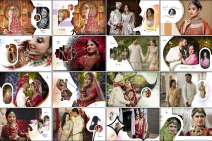 25 Couple Portrait Wedding Album Cover PSD Templates 12x18