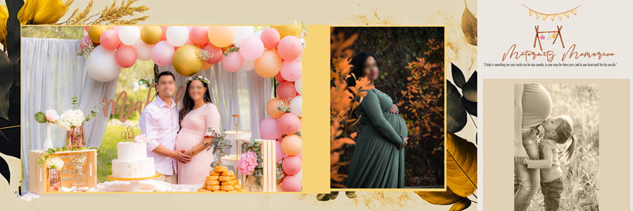 Elegant Baby Shower Album Design 12x36 PSD Template for Photoshop Free Download