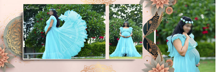 High Resolution Baby Shower Album Design PSD 12x36 Layout