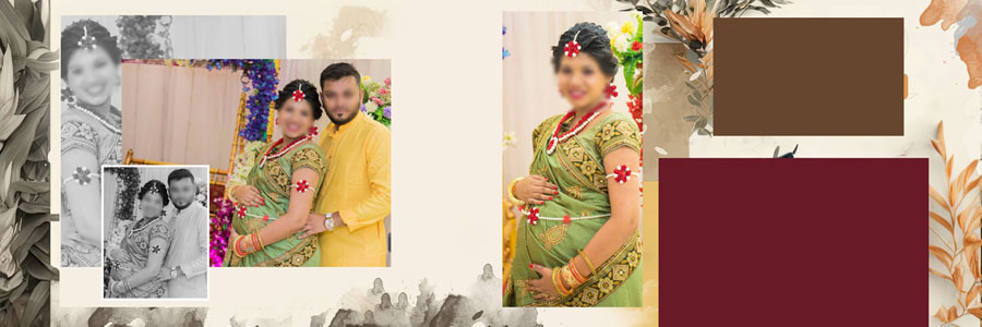 Professional Baby Shower Album PSD Design 12x36 Sheet