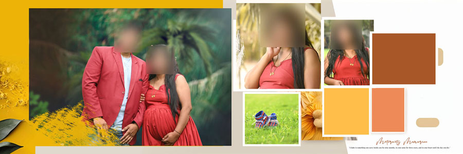 Creative Baby Shower Album PSD 12x36 Template Editable for Photoshop