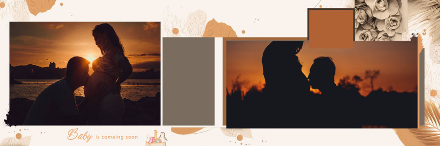 Editable Baby Shower 12x36 PSD Album Design Template
