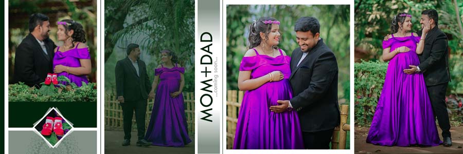 classic maternity album page 12x36 PSD wedding style layout