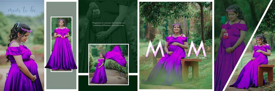 premium maternity album cover and inner pages 12x36 PSD pack
