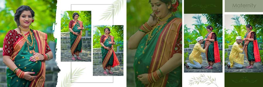 professional maternity photoshoot album 12x36 PSD layered file