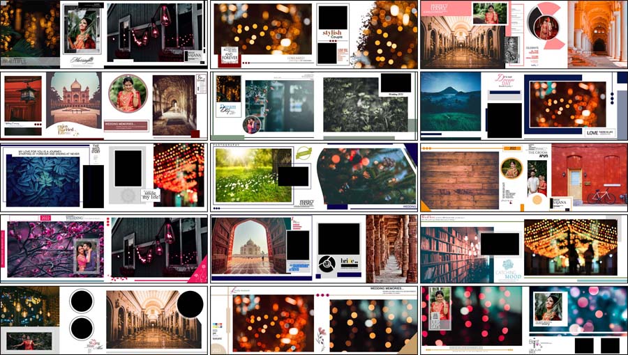 15 Cinematic Wedding Album 12x36 PSD Free Download