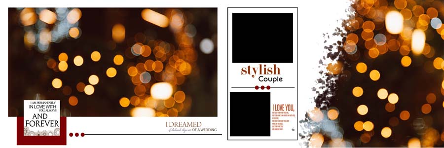 Pre wedding cinematic album design 12x36 PSD for couples