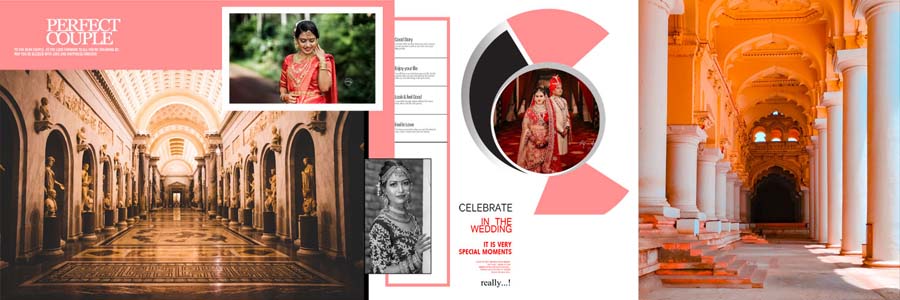 Wedding photo book 12x36 PSD with cinematic style layout