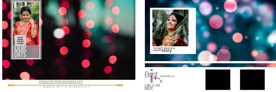 Modern cinematic wedding album 12x36 PSD free template