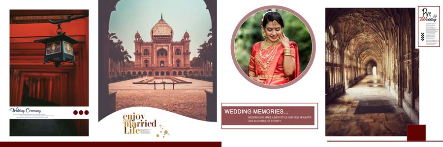Creative cinematic wedding album PSD 12x36 for photo studio