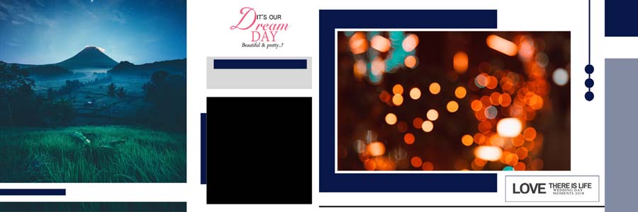 Professional wedding album design PSD 12x36 for photographers
