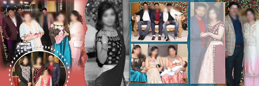 Creative wedding reception photo album PSD template with wide layout