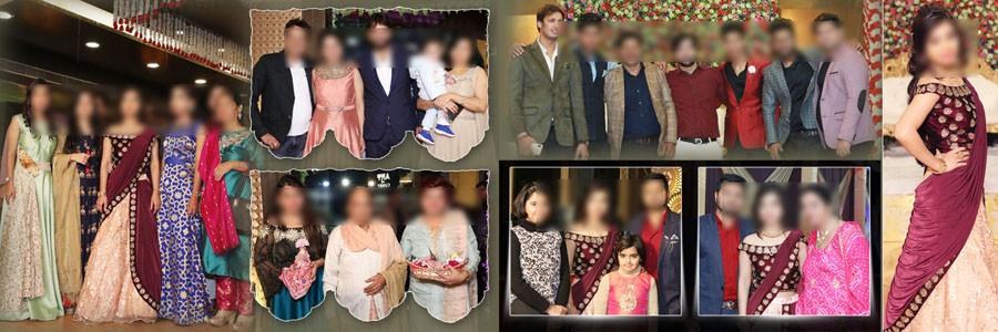 Wedding reception album PSD design with clean typography and spacing