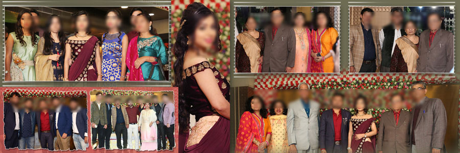 Professional reception album design PSD template for wedding albums