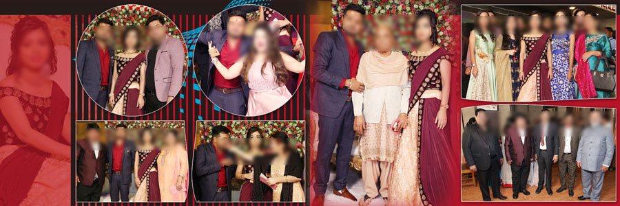 Professional wedding reception album design PSD with creative photo frames