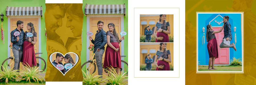 Creative 12x36 maternity album design PSD for pregnancy shoots