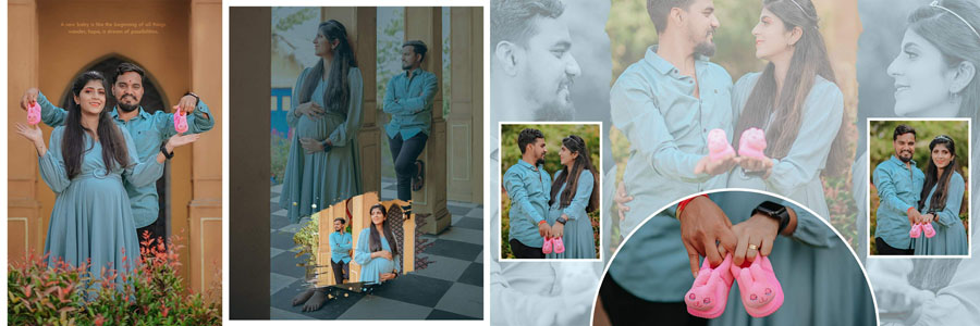 Premium maternity album design PSD 12x36 for studio photographers