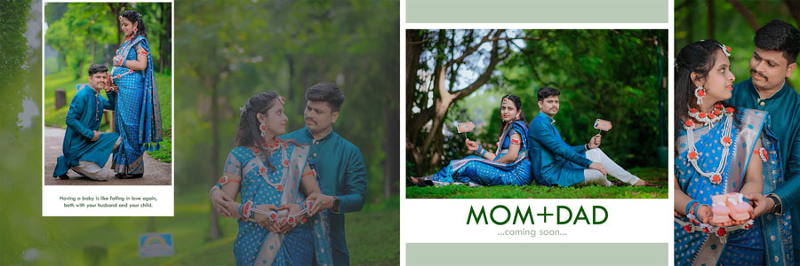 Creative maternity album design PSD 12x36 for professional photographers