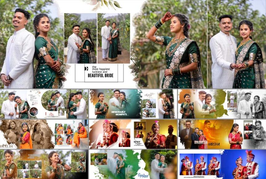 10 Modern Marathi Wedding Album PSD Design 12x36