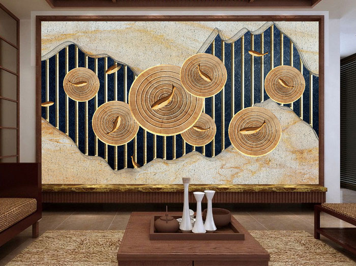 Chinese Classical 3D Ring Wooden Fish Wall PSD Models