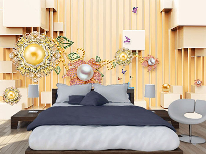 Free Modern Minimalist 3D Jewelry Wall Decor PSD