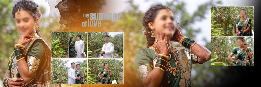 Stylish Marathi wedding album design PSD 12x36 for photographers