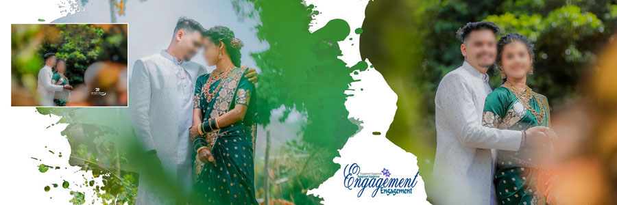 Elegant Marathi wedding album sheet 12x36 PSD with decorative elements