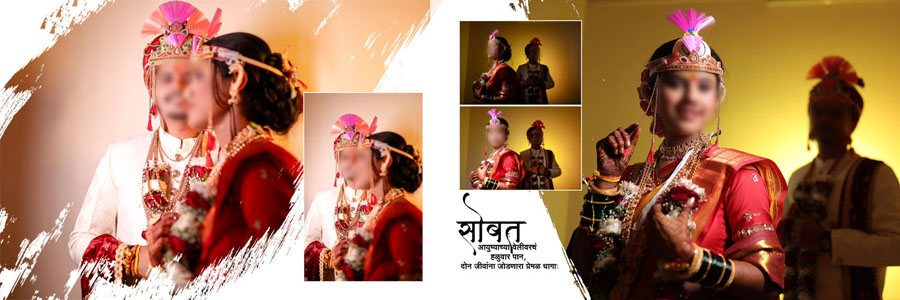 Modern Indian wedding album design PSD 12x36 high quality layout