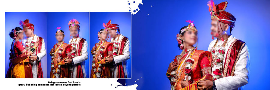 Professional Marathi wedding album 12x36 PSD inner page design