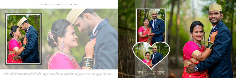 Professional Marathi wedding album design PSD in 12x36 size format