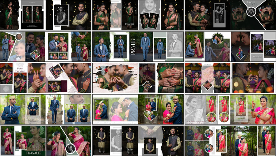 20 Marathi Wedding Album Design 12x36 PSD Templates