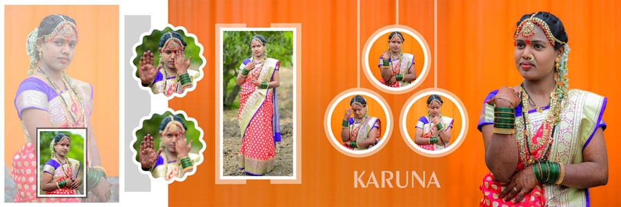 Professional editable 12x36 haldi album PSD layout for wedding photo design