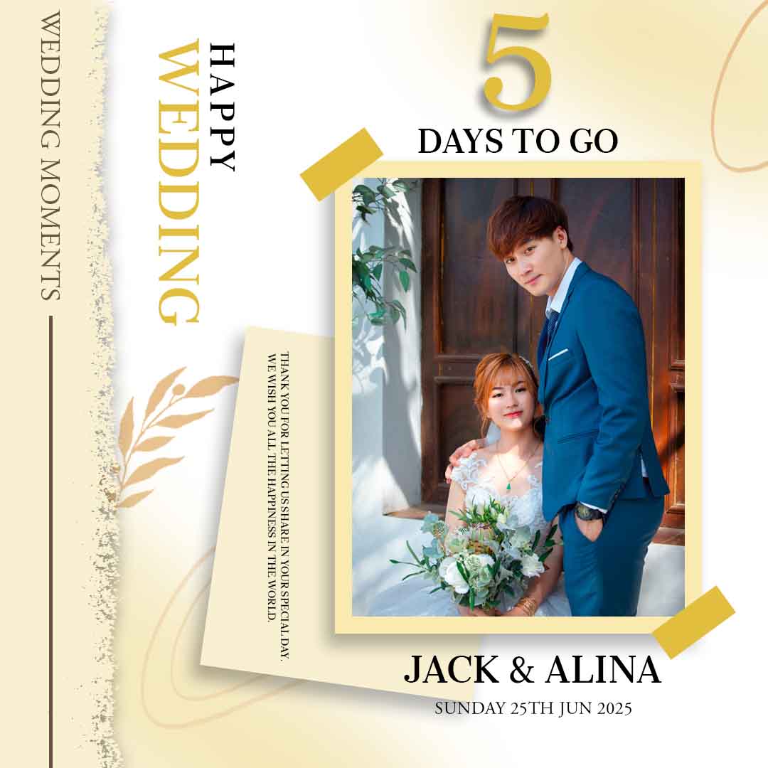 Save the date wedding Instagram template PSD 1080x1080 modern style