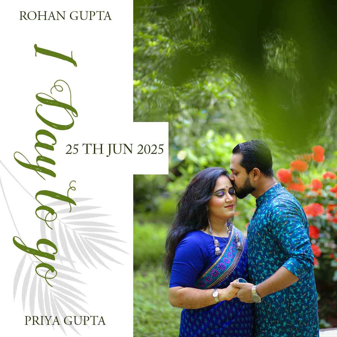 Creative wedding save the date Instagram PSD template 1080x1080