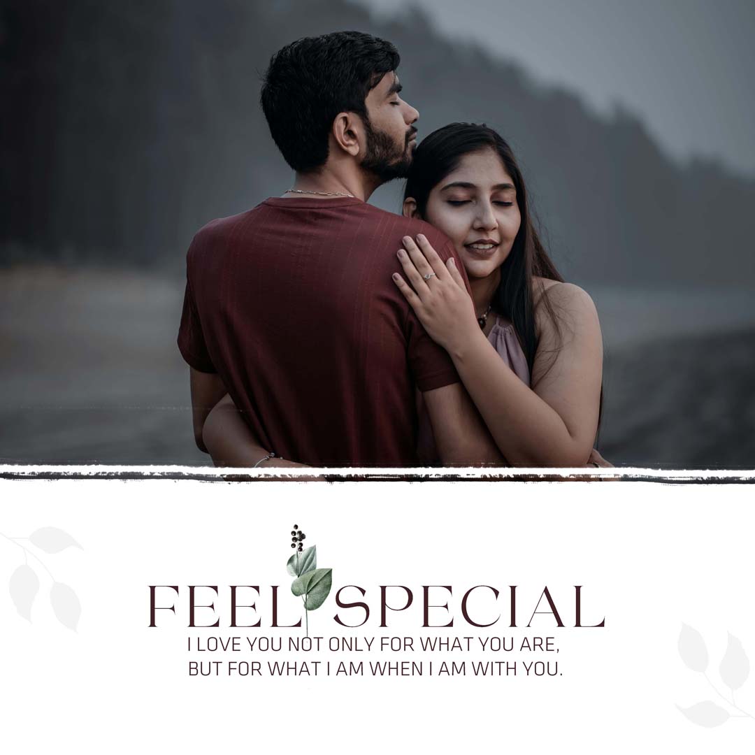 Romantic Instagram wedding save the date PSD template 1080x1080