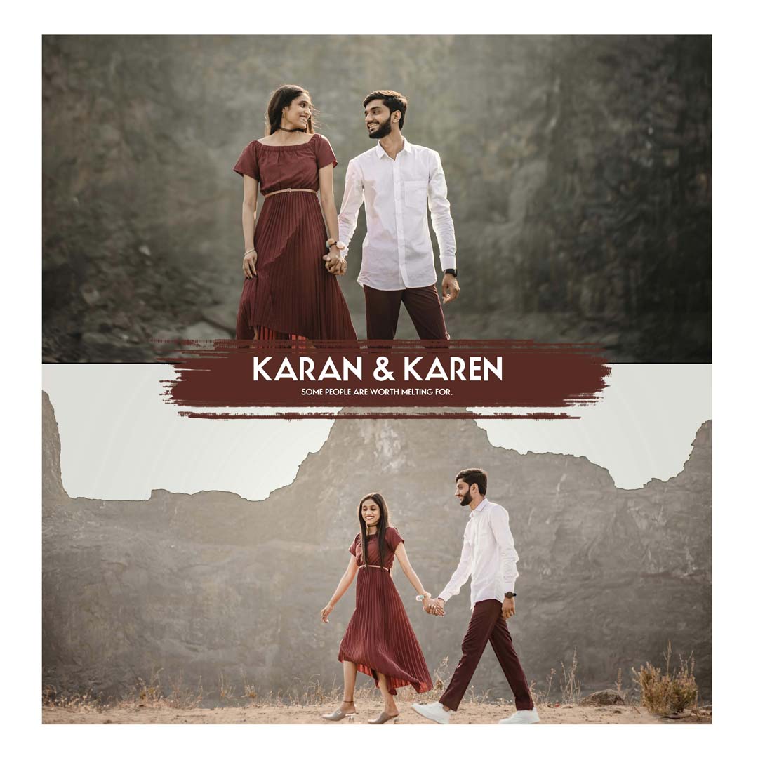 Elegant wedding Instagram save the date PSD template 1080x1080 layout