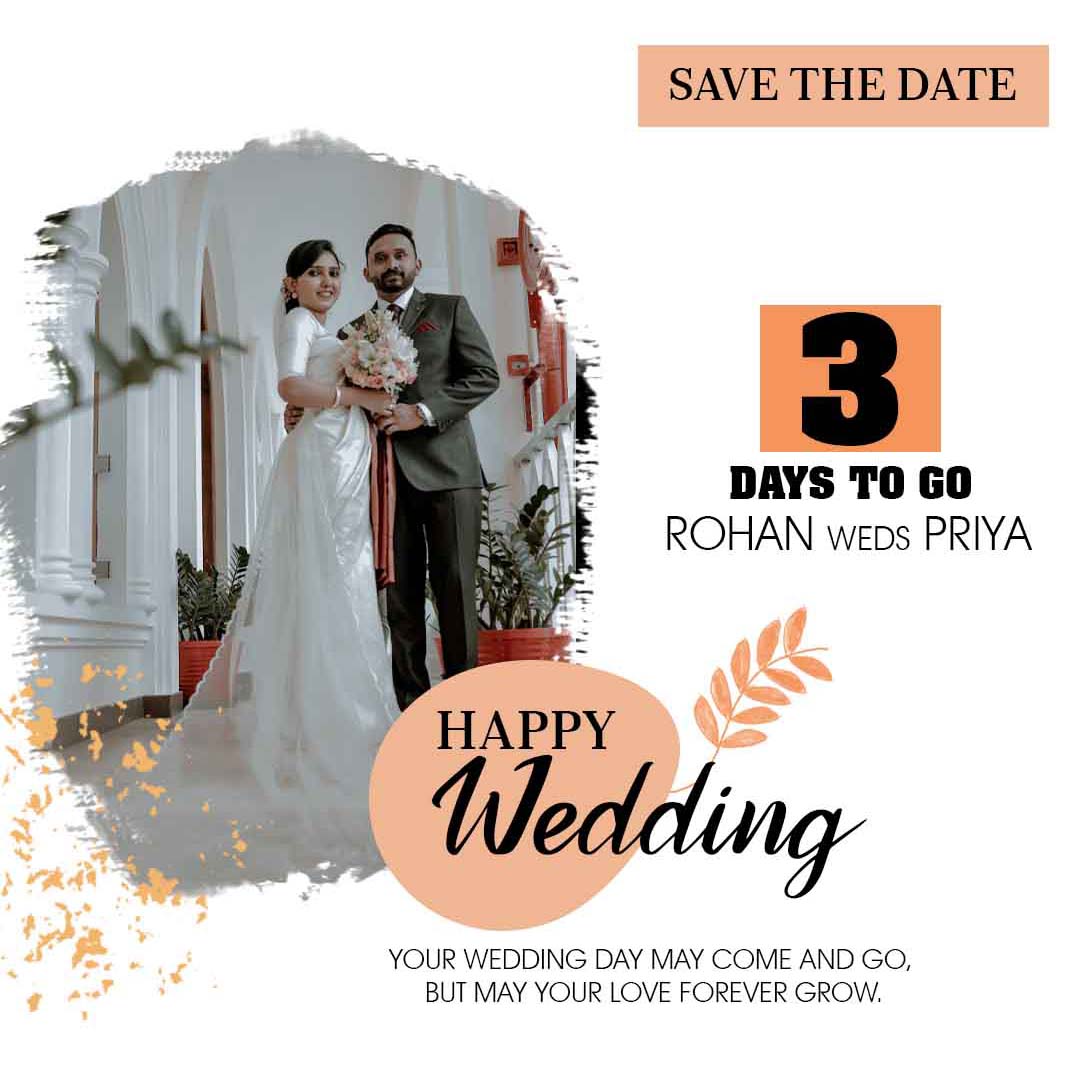 Wedding Instagram post PSD template 1080x1080 save the date creative design