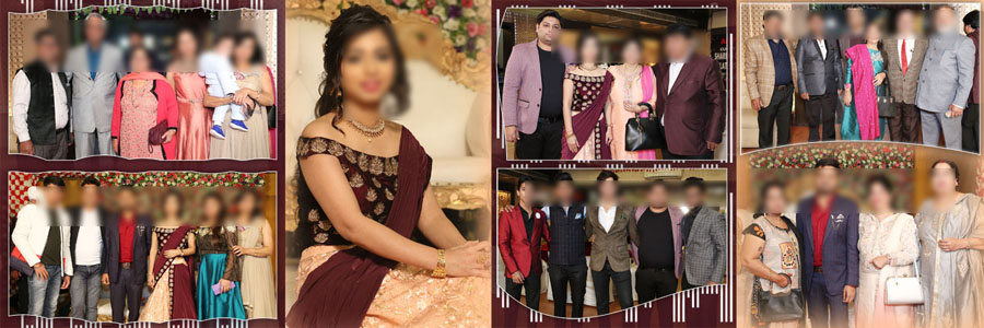 12x36 reception photo album PSD template with elegant stage design layout