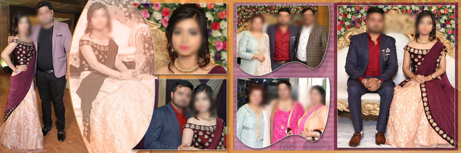 12x36 reception album design PSD with creative wedding photo frames
