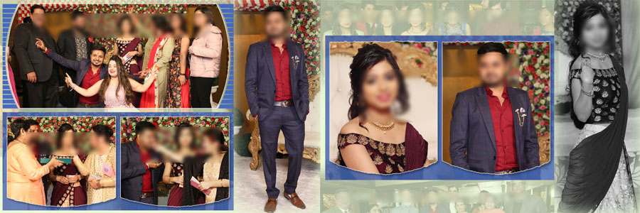 professional wedding reception album PSD 12x36 layout with collage style