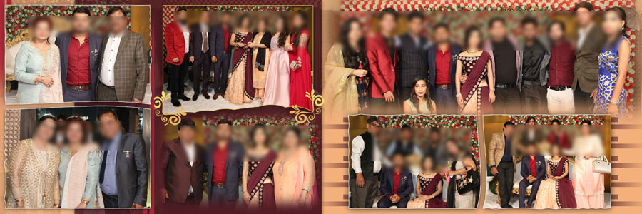 12x36 reception photo album PSD template with elegant wedding layout design