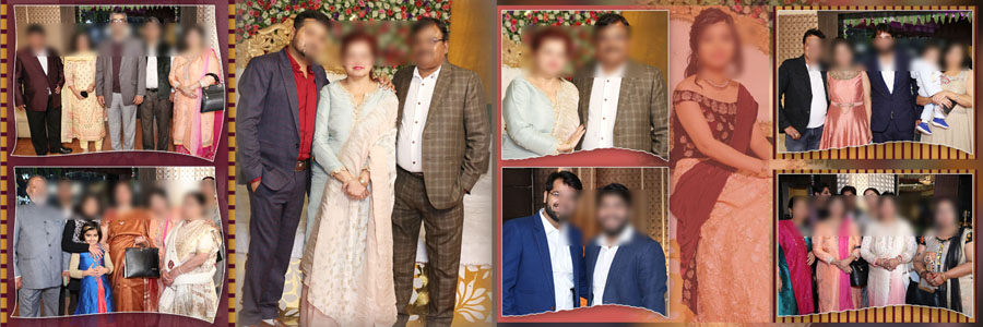 final page 12x36 reception album design PSD for wedding celebration photos
