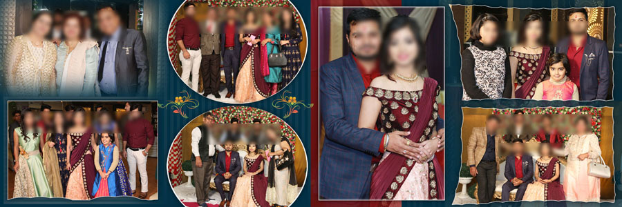 12x36 wedding album PSD sheet with reception stage and couple photos