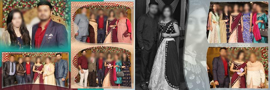 12x36 reception photobook PSD template with elegant wedding storytelling layout