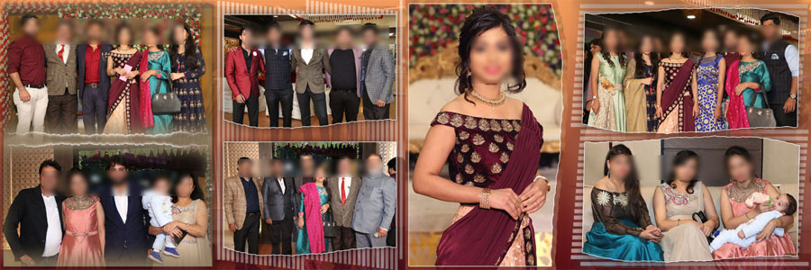 traditional reception album PSD design 12x36 with decorative frames