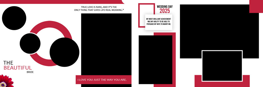 creative 12x36 wedding album PSD template for bride and groom pre wedding photo album design