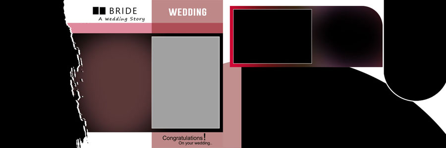 beautiful couple wedding album PSD template for Photoshop 12x36 album design layout