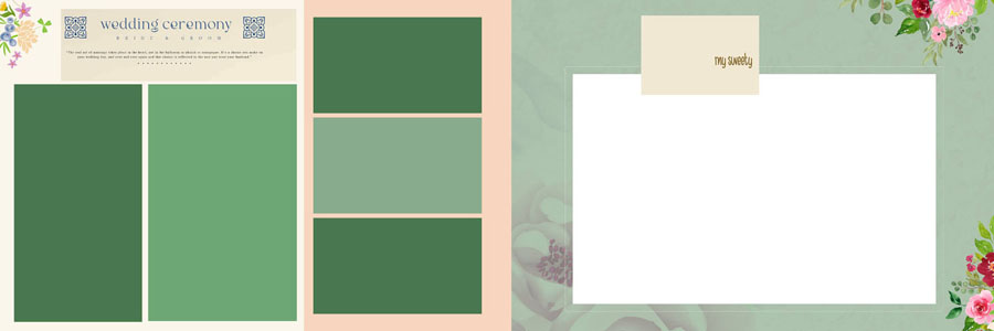 classic 12x36 wedding album design with traditional styling PSD