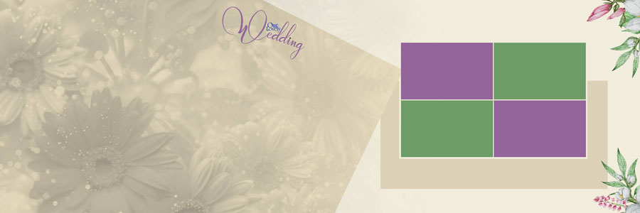 12x36 wedding album PSD sheet with traditional design concept